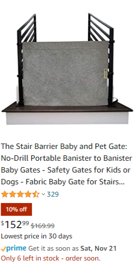 Example of sale price merchandising on an Amazon product display page