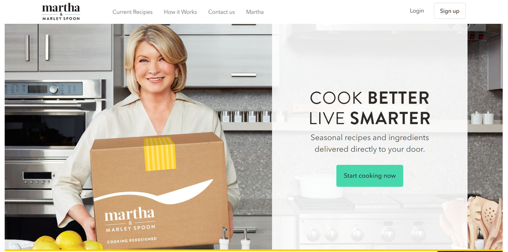  Amazon announced plans to partner with Martha Stewart (through Marley Spoon) and offer her meal kits to AmazonFresh. 
