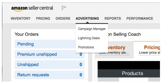   Above: Where to locate Lightning Deals invitations in Seller Central.   
